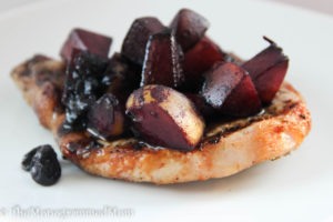 Blueberry Peach Grilled Pork Chops {Whole30} {Paleo}
