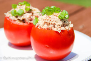 Tuna Salad Stuffed Tomatoes {Whole30} {Paleo}
